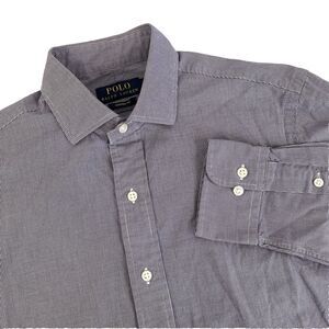 Mens Polo Ralph Lauren Custom Fit Purple Long Sleeve Dress Shirt Size 15-32/33